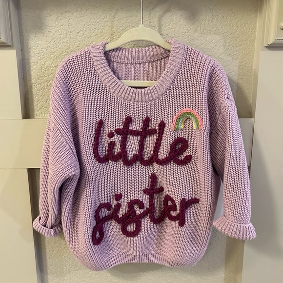 New Embroidered Little‎ Sister Sweater - Picture 1 of 4